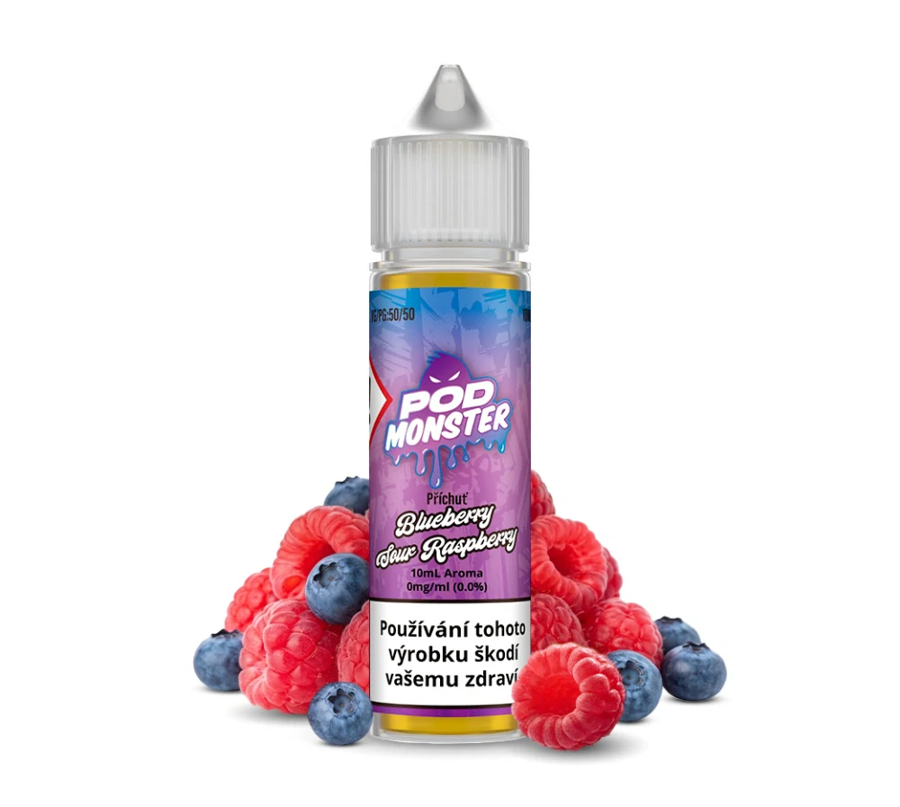 Příchuť POD Monster S&V: Blueberry Sour Raspberry (Borůvka a malina) 10ml