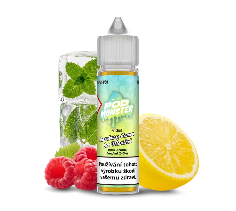 Příchuť POD Monster S&V: Raspberry Lemon Ice Menthol (Ledová malina s citronem a mentolem) 10ml